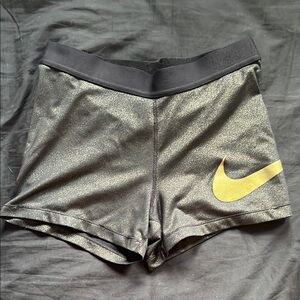 Nike Black and Gold Athletic Shorts Performance Fit